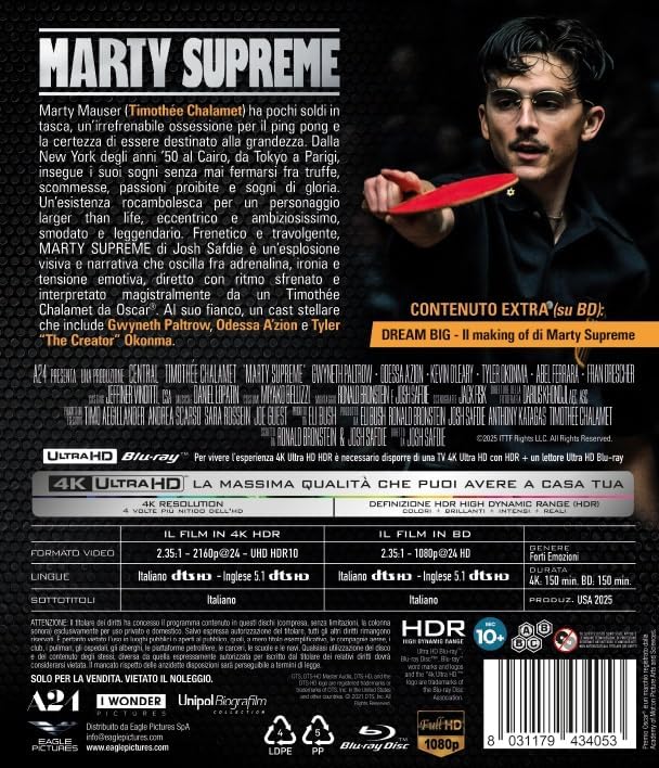 Marty Supreme (4K Ultra Hd+Blu-Ray Hd)