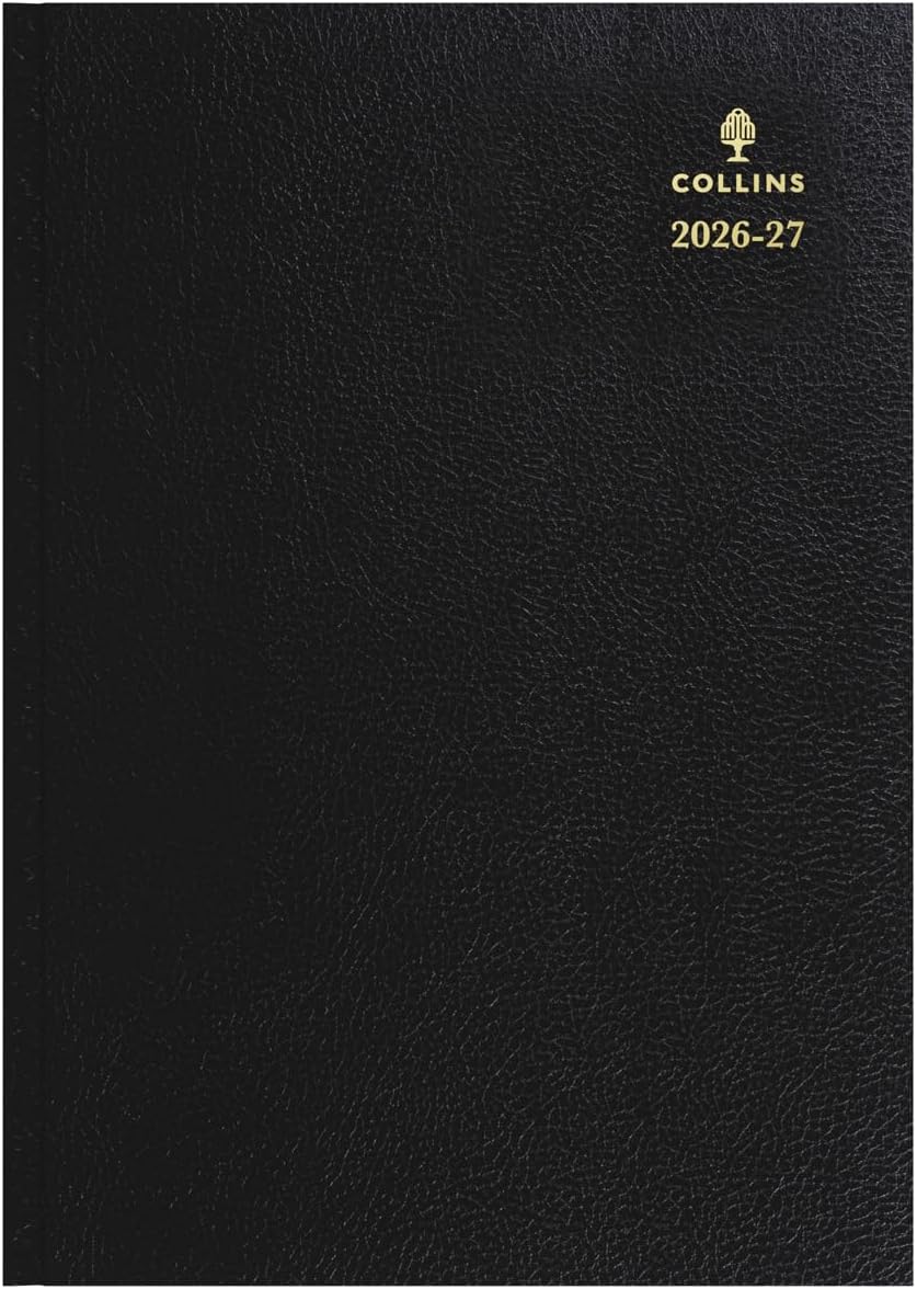 2026-2027 Mid/Academic Year Planner - 13 Month A4 Day-to-Page with Appointments - Collins Debden Desk Diary Black (44M.99-2627