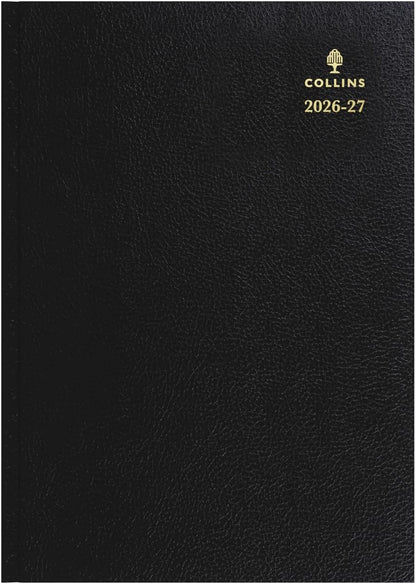 2026-2027 Mid/Academic Year Planner - 13 Month A4 Day-to-Page with Appointments - Collins Debden Desk Diary Black (44M.99-2627