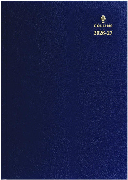2026-2027 Mid/Academic Year Planner - 13 Month A4 Day-to-Page with Appointments - Collins Debden Desk Diary Blue (44M.60-2627