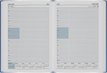 2026-2027 Mid/Academic Year Planner - 13 Month A4 Day-to-Page with Appointments - Collins Debden Desk Diary Blue (44M.60-2627