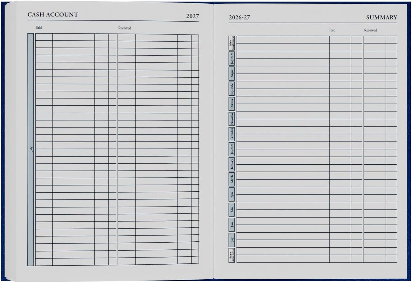 2026-2027 Mid/Academic Year Planner - 13 Month A5 Day-to-Page with Appointments - Collins Debden Desk Diary Blue (52M.60-2627