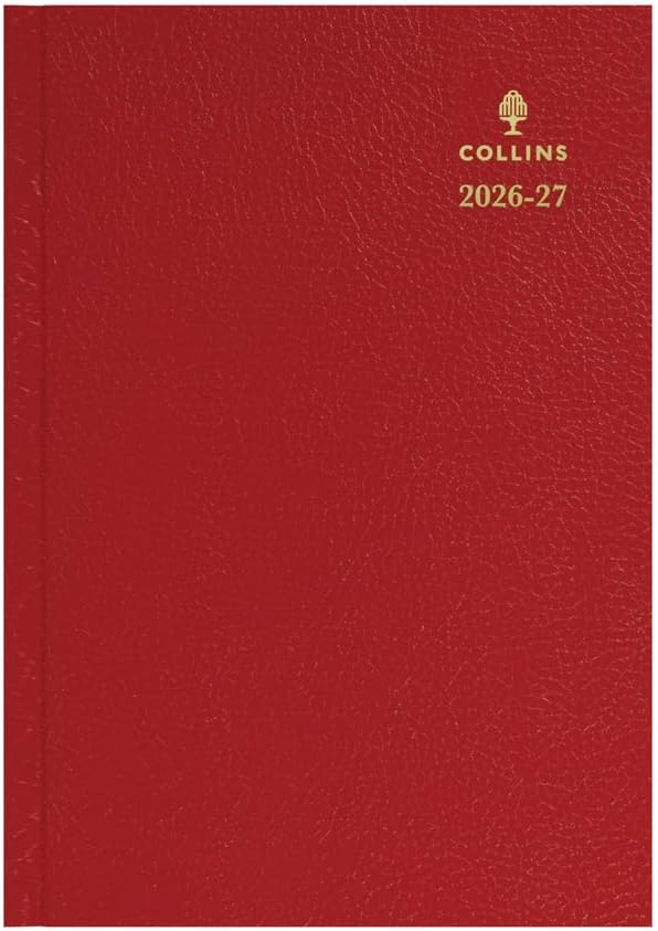 2026-2027 Mid/Academic Year Planner - 13 Month A5 Day-to-Page with Appointments - Collins Debden Desk Diary Red (52M.15-2627