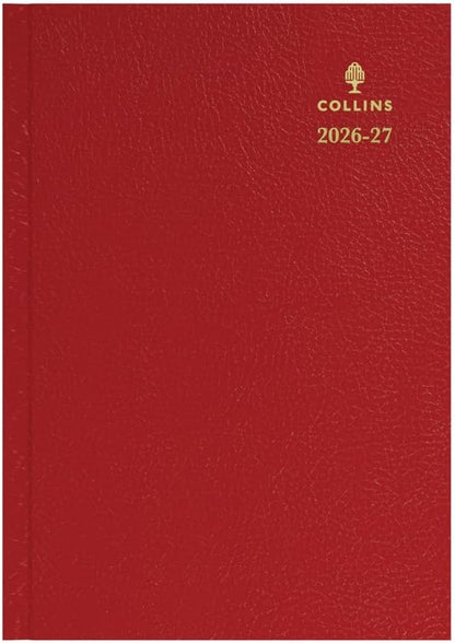 2026-2027 Mid/Academic Year Planner - 13 Month A5 Day-to-Page with Appointments - Collins Debden Desk Diary Red (52M.15-2627