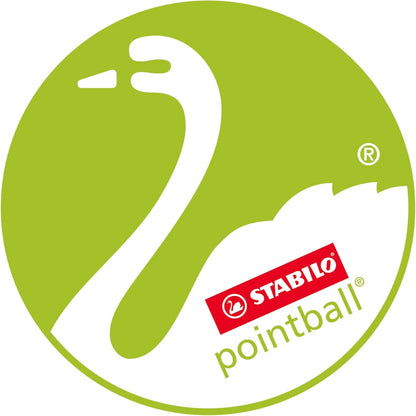 STABILO pointball colorful - Penna a Sfera - Pack da 4 - Verde/Blu/Nero/Rosso