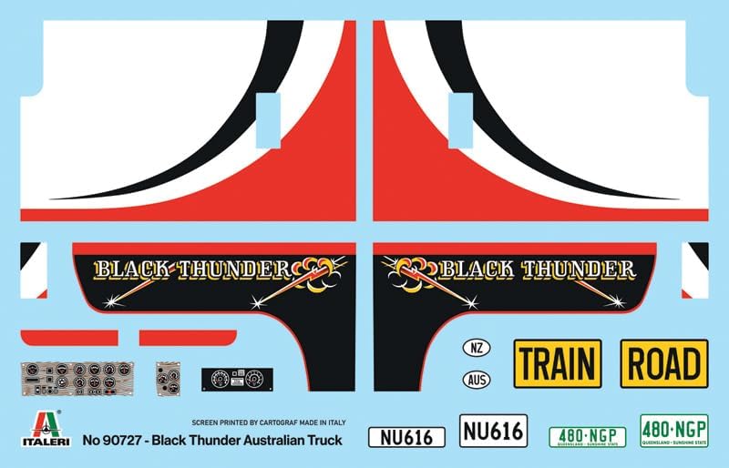 Italeri 90727 Black Thunder Australian Truck, 1:24 Scale, Plastic Model Kit/Model Assembly