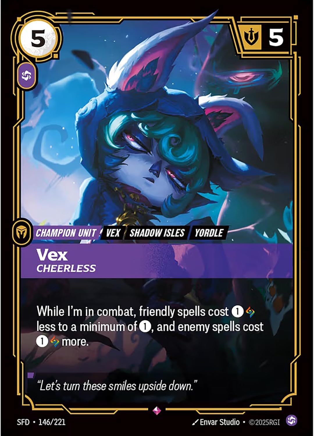 Riftbound: League of Legends TCG Unleashed - Champion Deck: Vex - Ready-to-Play Character, Trading Card Game, Battle Deck-Building, Play Slow & Steady