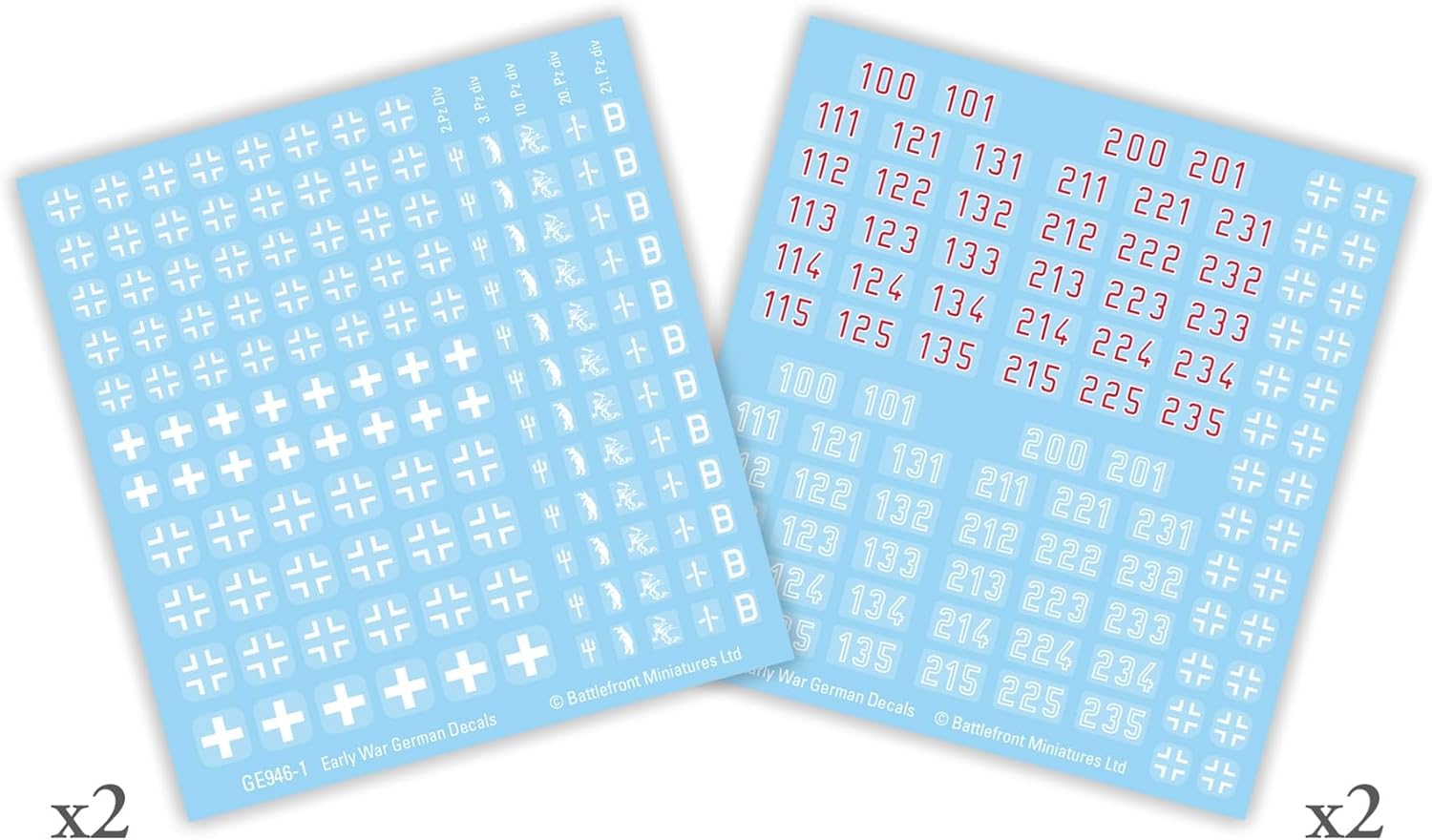 Flames of War: GE946 German Early War Decals (x4