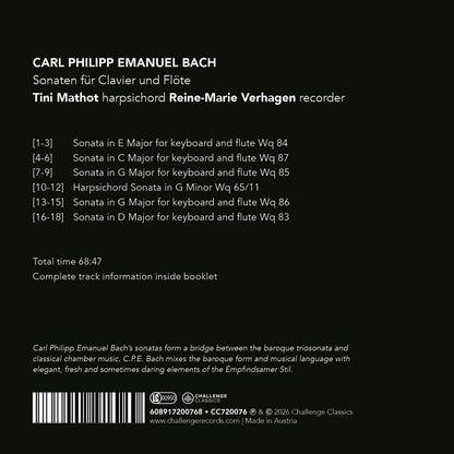 Carl Philipp Emanuel Bach: Sonaten Für Clavier Und Flöte