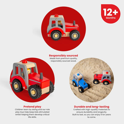 Bigjigs - Bigjigs Houten Rode Tractor