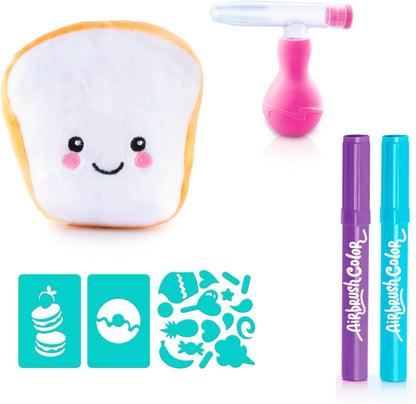Canal Toys - AirbrushPlush - Food'Tastic Mini Plush Toy to decorate with scented felt-tip pens & stencils for children aged 6+ - Gift idea Decorate it infinitely - AIR 071 - Assortment