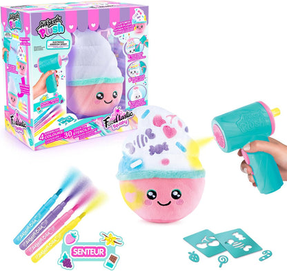 Canal Toys - AirbrushPlush - Squishy Food'Tastic plush animal to decorate with fragrance markers and templates for children from 6 years old - gift idea to decorate it infinitely - AIR 072