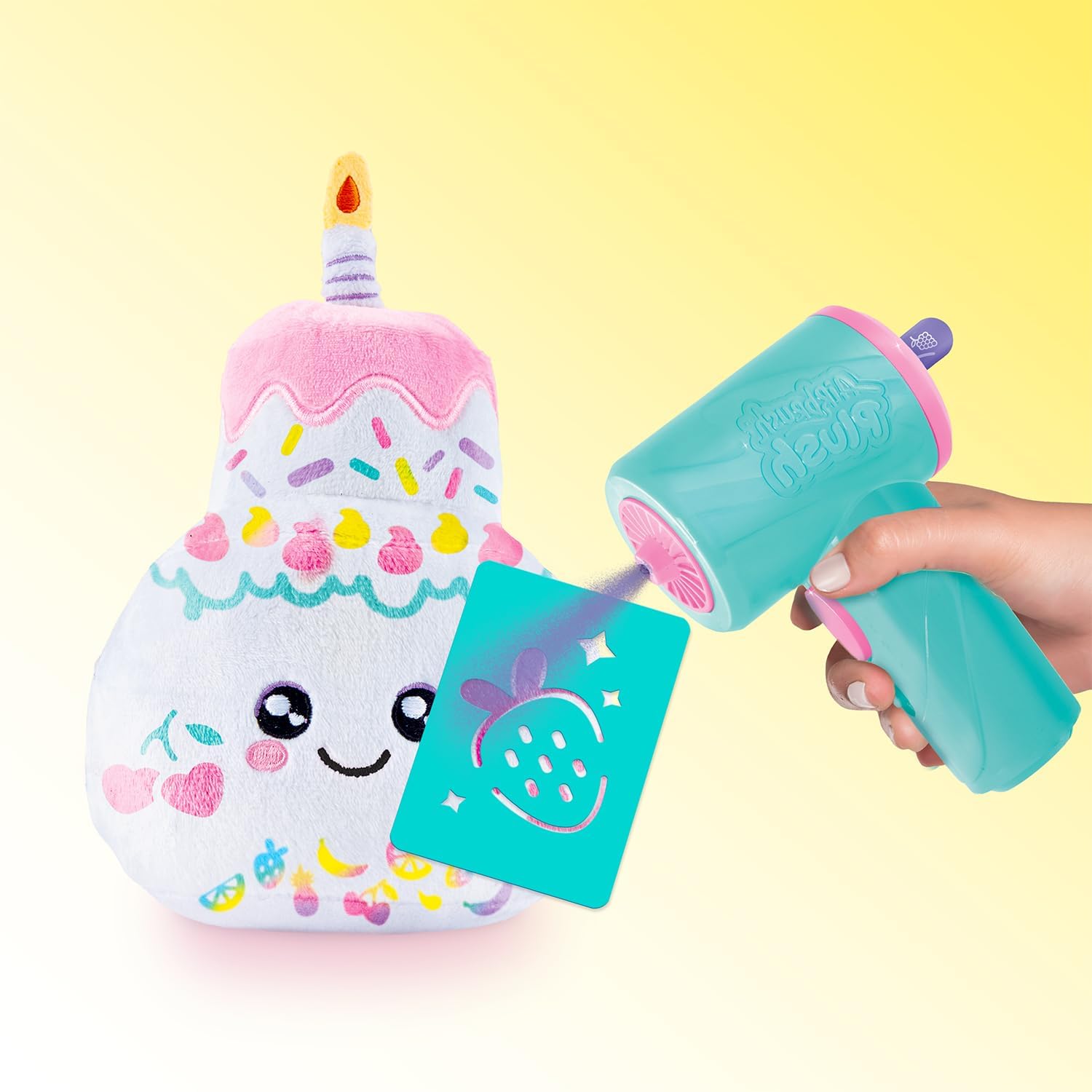 Canal Toys - AirbrushPlush - Squishy Food'Tastic plush animal to decorate with fragrance markers and templates for children from 6 years old - gift idea to decorate it infinitely - AIR 072