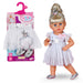 BABY born ballerina outfit - Body & tule rok met zwaan borduurwerk - Incl. haarband met kroon & schoenen - Hoge kwaliteit poppen accessoires - Kleding geschikt voor poppen maat 43 cm