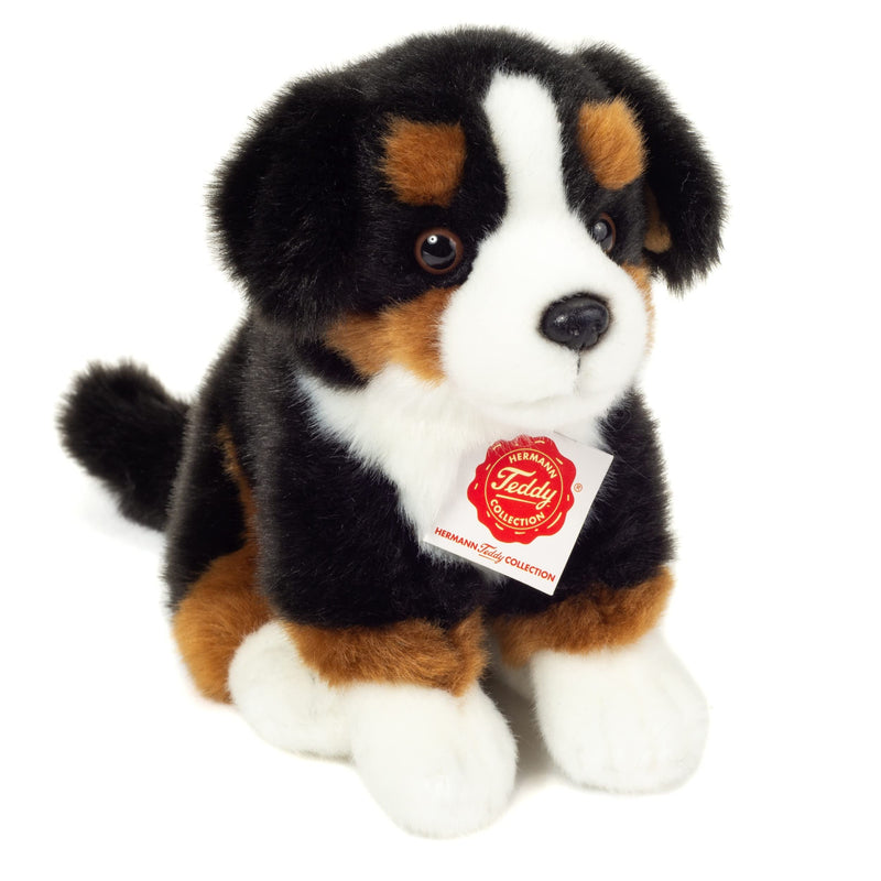 Teddy Hermann 91972 Berner Sennenhond zittend 21 cm, knuffeldier, pluche dier met gerecyclede vulling