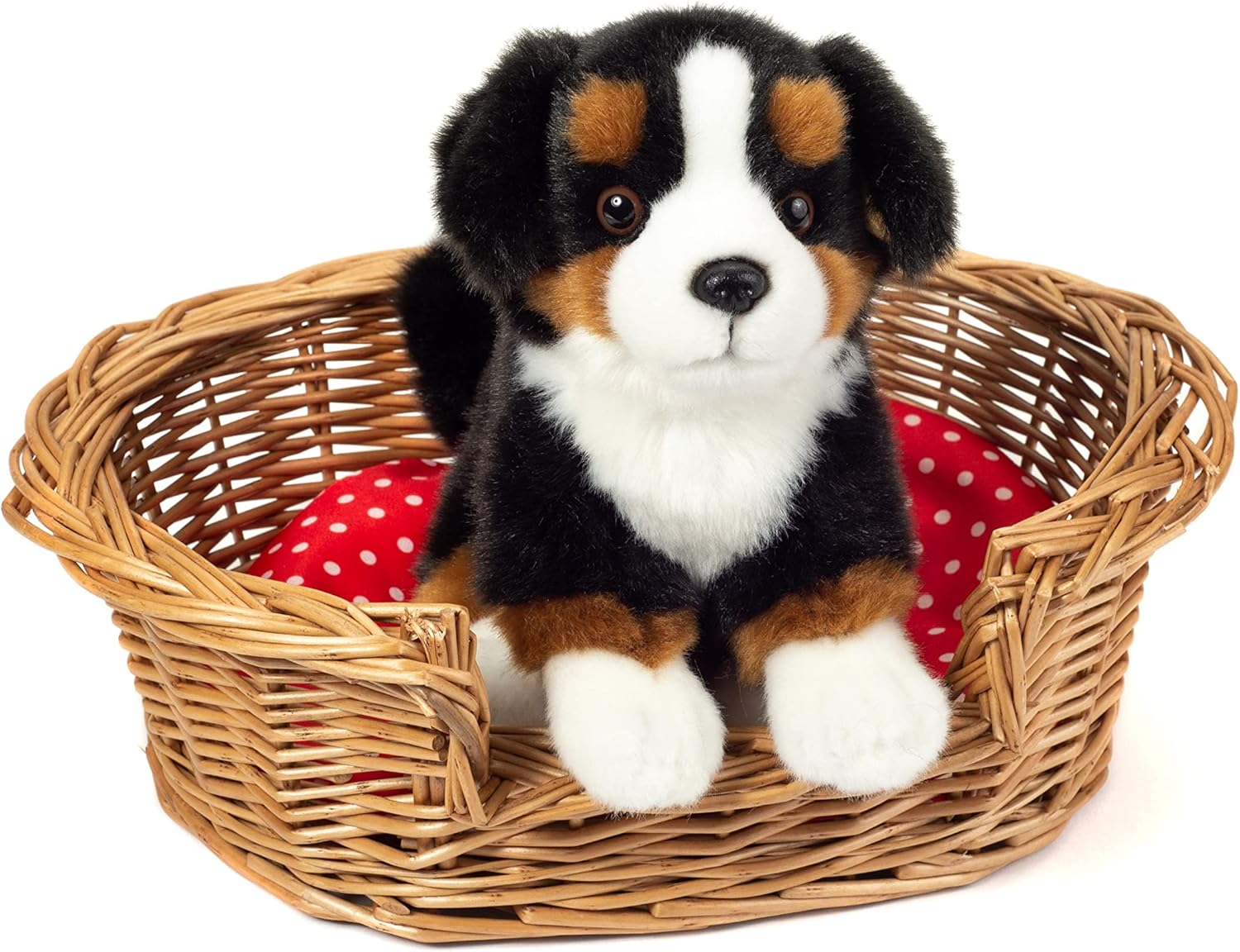 Teddy Hermann 91972 Berner Sennenhond zittend 21 cm, knuffeldier, pluche dier met gerecyclede vulling