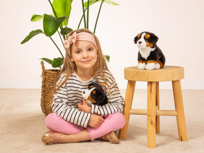 Teddy Hermann 91972 Berner Sennenhond zittend 21 cm, knuffeldier, pluche dier met gerecyclede vulling