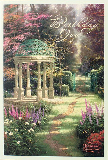 DaySring - God's Blessings on Your Birthday - Thomas Kinkade Painter of Light - 4 Design Assortment With Sciprutre - 12 Birthday Boxed Cards & Envelopes (86068
