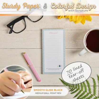 Blessed Magnetic Notepad and Pen Gift Set - Proverbs 31:28
