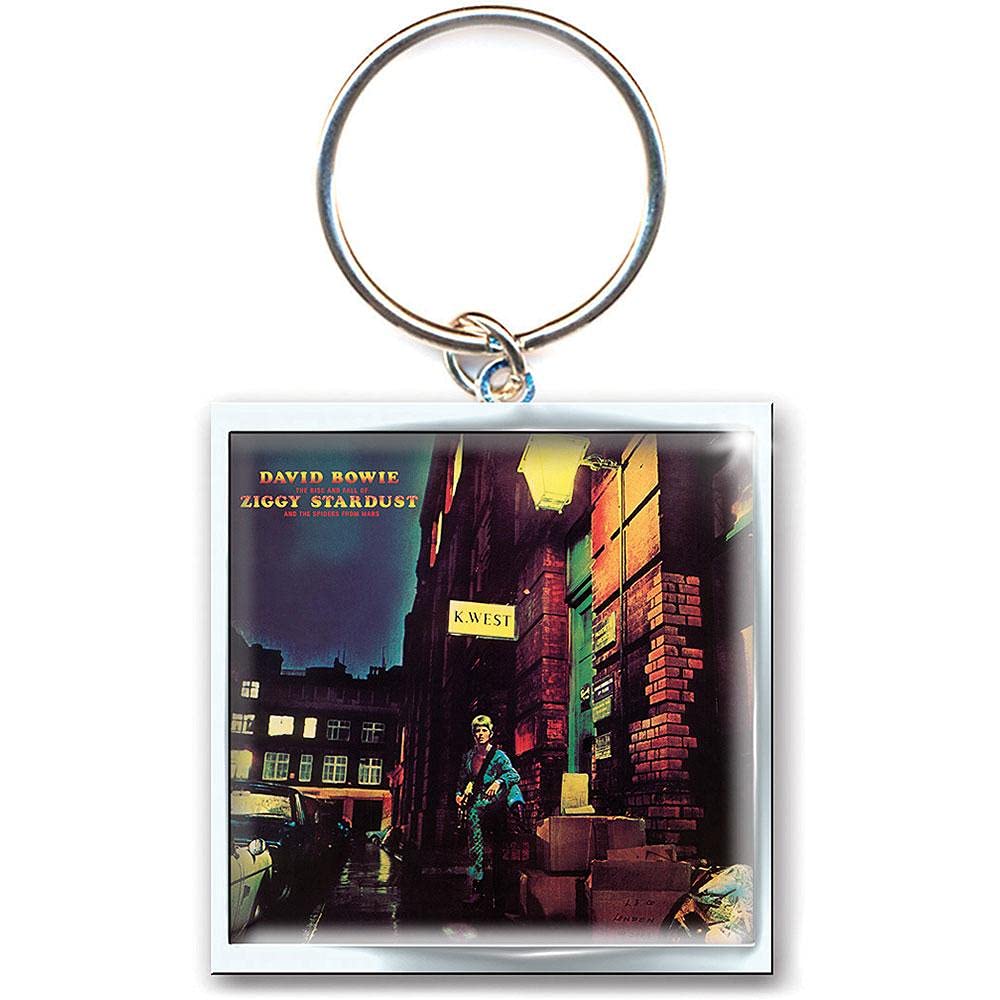 David Bowie Ziggy Stardust Official Keyring, black