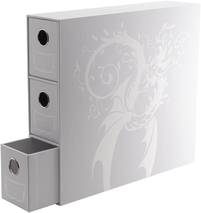 Dragon Shield Fortress | TCG Collection Storage | 3-Card Drawers Vertical - White