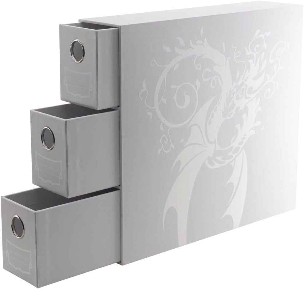 Dragon Shield Fortress | TCG Collection Storage | 3-Card Drawers Vertical - White
