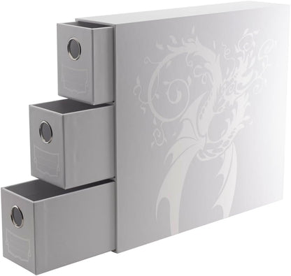 Dragon Shield Fortress | TCG Collection Storage | 3-Card Drawers Vertical - White