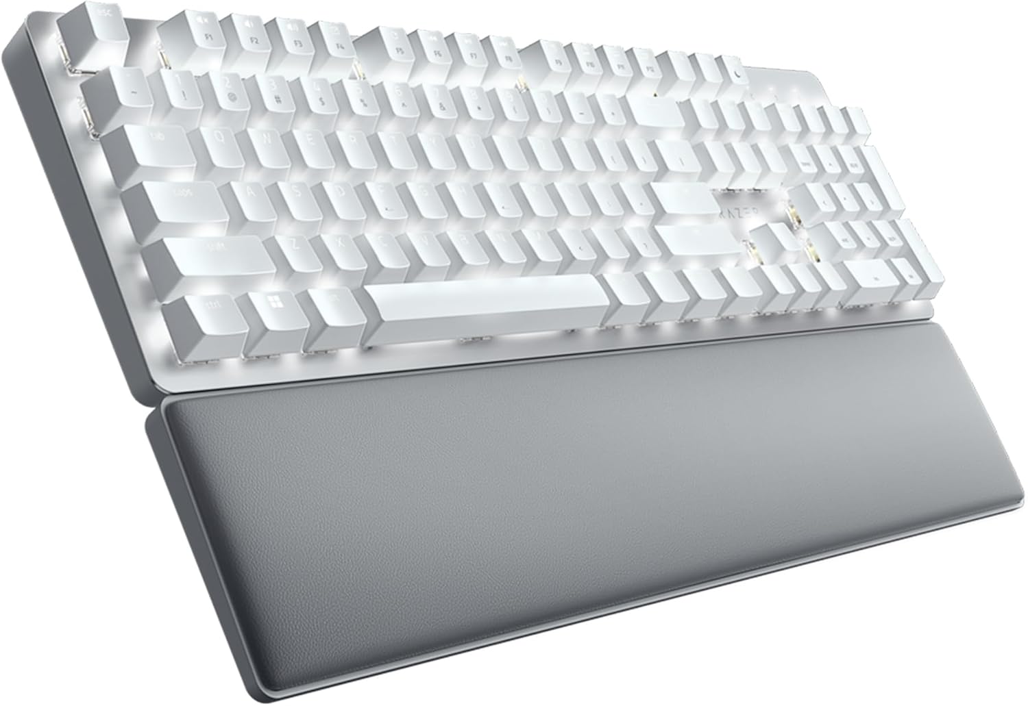 Razer Pro Type Ultra - Wireless Mechanical Keyboard for Maximum Productivity (Yellow Silent and Linear Keyboard Switches, Wrist Rest, Multi-Device Dongle, Bluetooth) QWERTY UK Layout | White