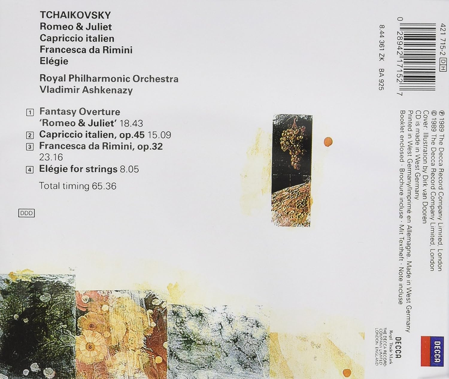 Tchaikovsky: Romeo and Juliet / Capriccio Italien / Francesca da Rimini / Elegie for strings