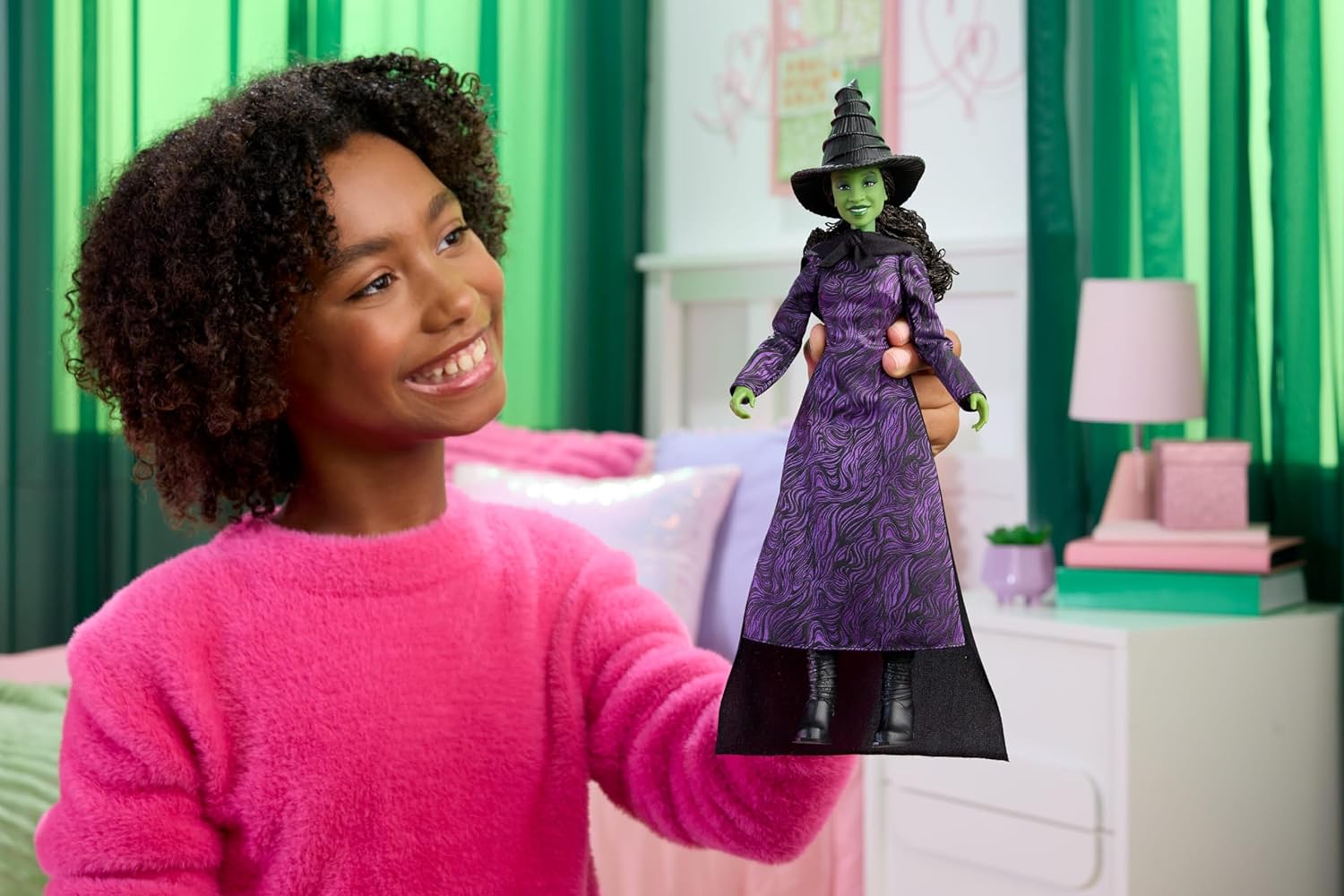 Mattel Universal Pictures’ Wicked Elphaba Thropp Fashion Doll with Removable Outfit & 7 Points of Articulation, Inspired by the Movie, JMG23