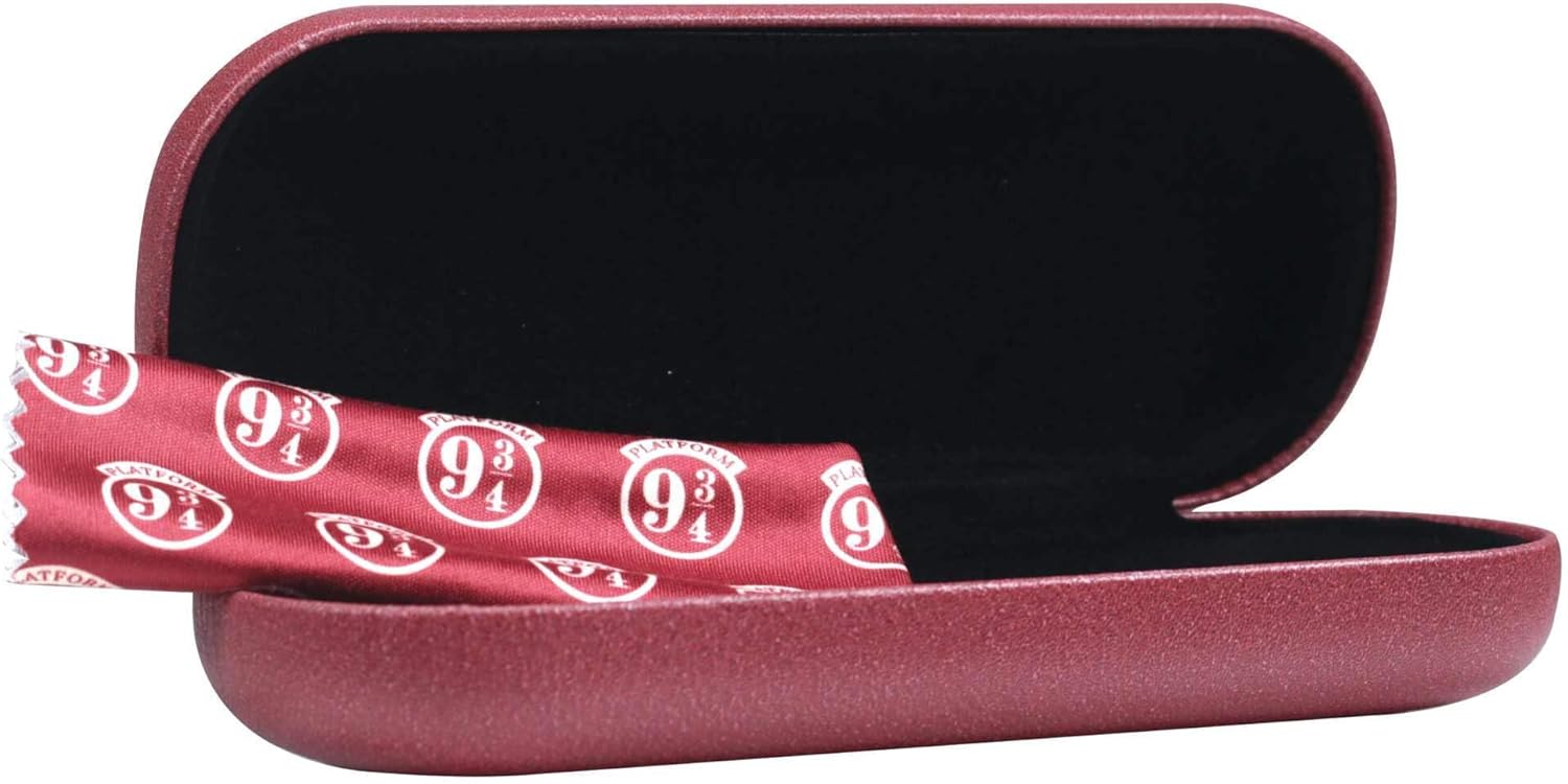 Half Moon Bay Harry Potter Glasses Case - Platform 9 3/4 Maroon with Flocked Fabric and Printed Lens Cloth