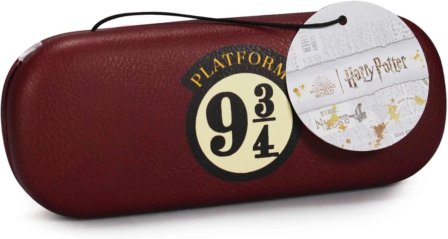 Half Moon Bay Harry Potter Glasses Case - Platform 9 3/4 Maroon with Flocked Fabric and Printed Lens Cloth