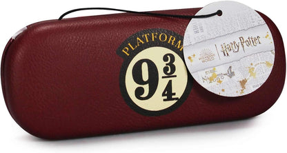 Half Moon Bay Harry Potter Glasses Case - Platform 9 3/4 Maroon with Flocked Fabric and Printed Lens Cloth
