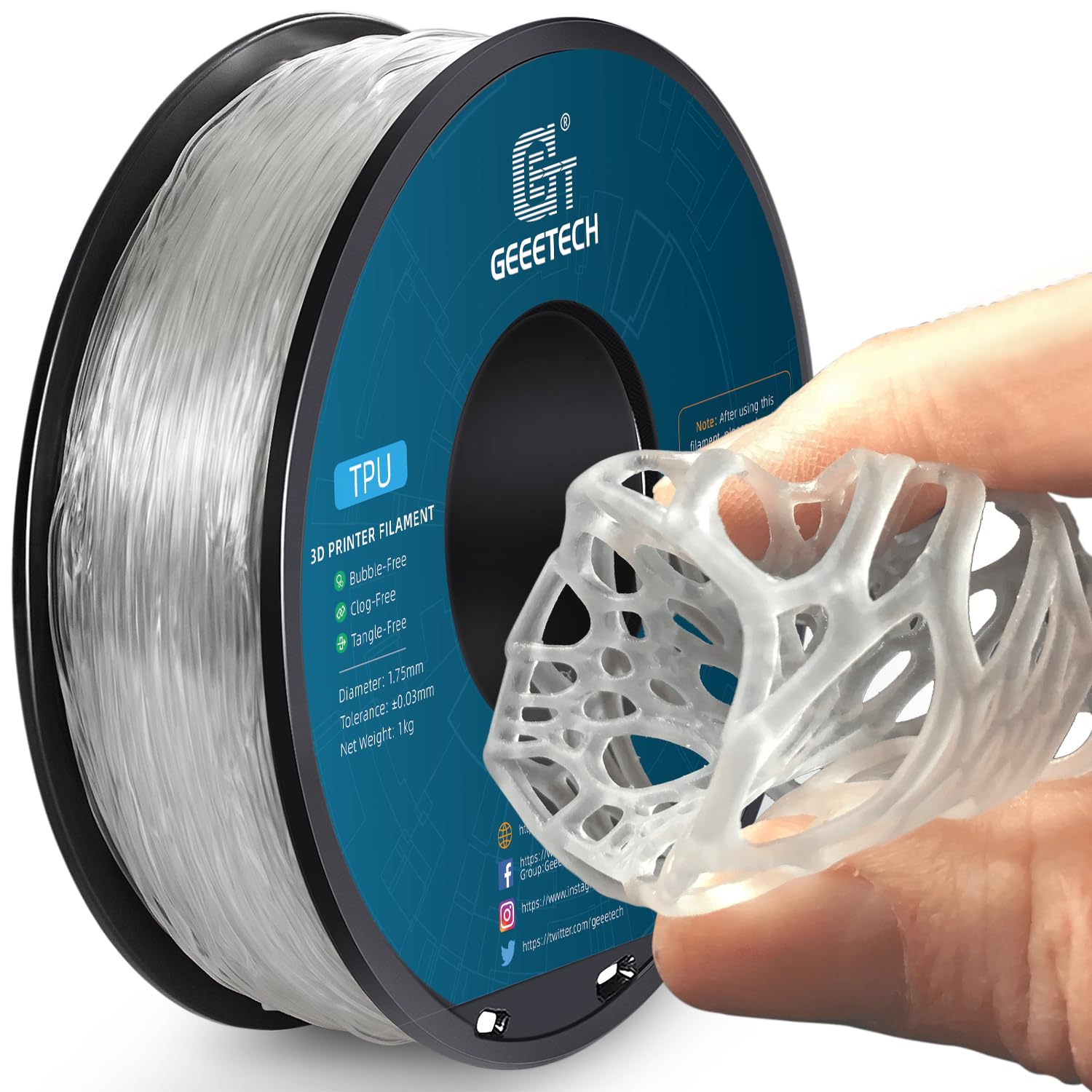 Geeetech - TPU Transparant (1.75mm - 1kg)