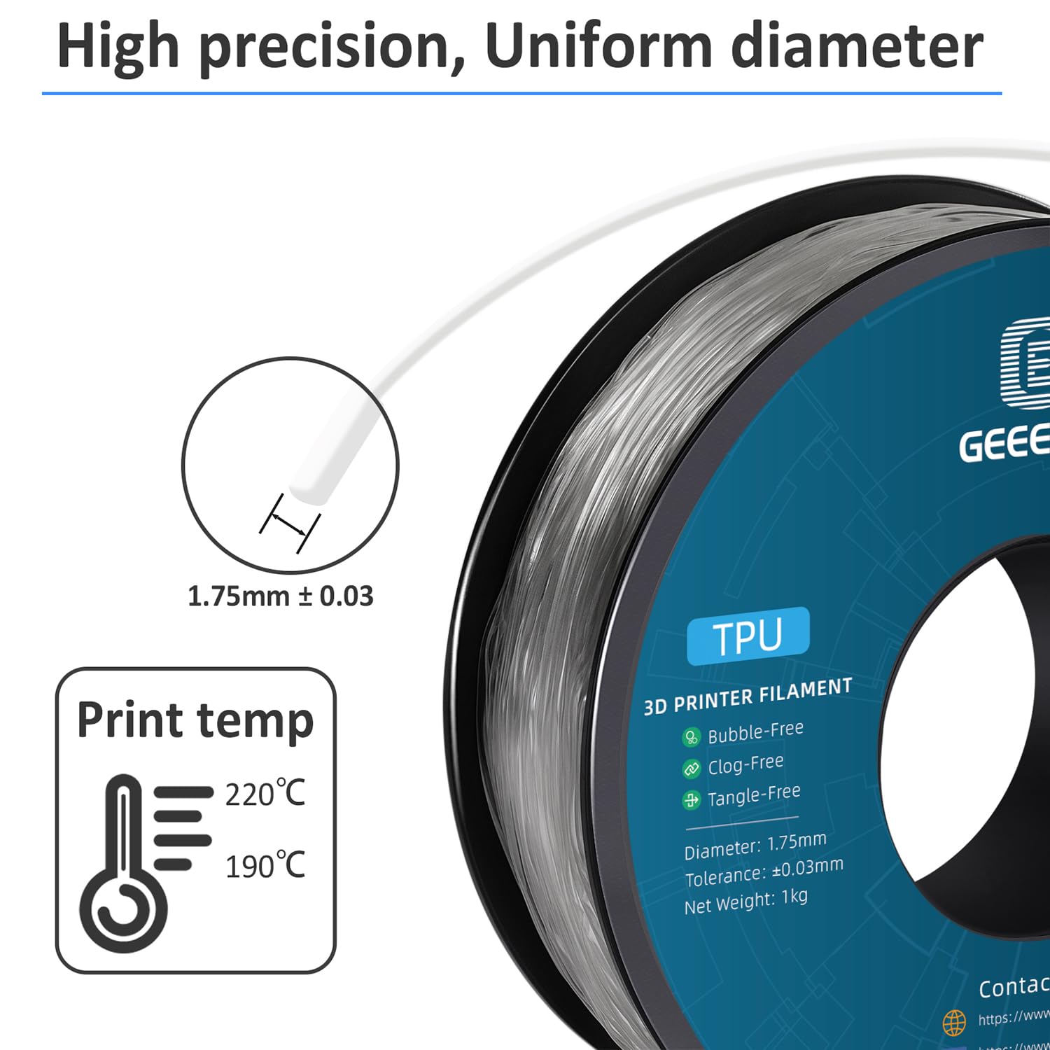 Geeetech - TPU Transparant (1.75mm - 1kg)