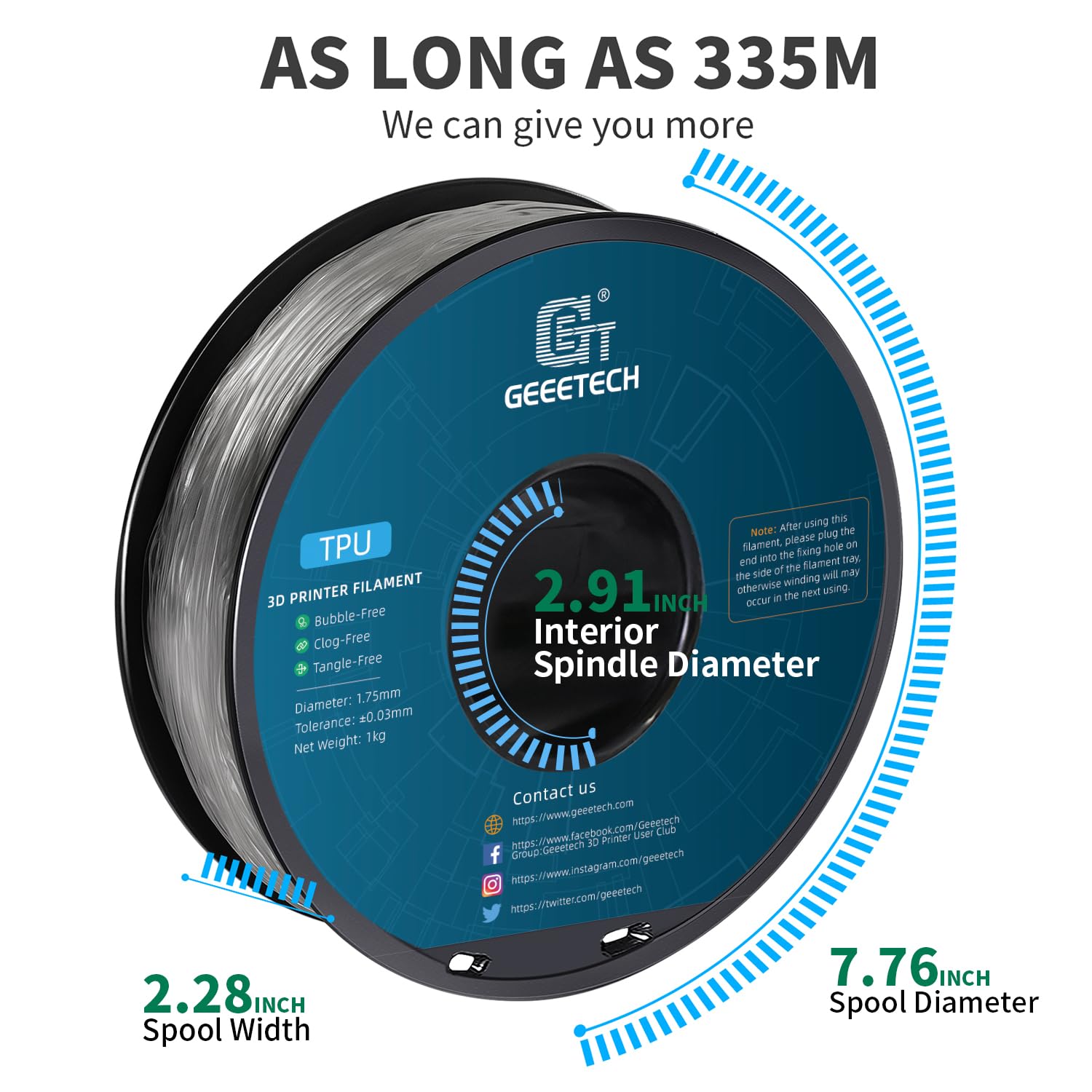 Geeetech - TPU Transparant (1.75mm - 1kg)