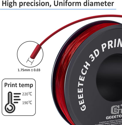 Geeetech - TPU Transparant Red (1.75mm - 1kg)