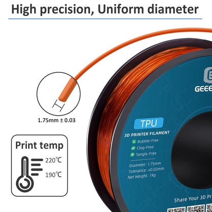 Geeetech - TPU Transparant Orange (1.75mm - 1kg)