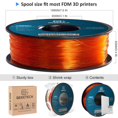 Geeetech - TPU Transparant Orange (1.75mm - 1kg)