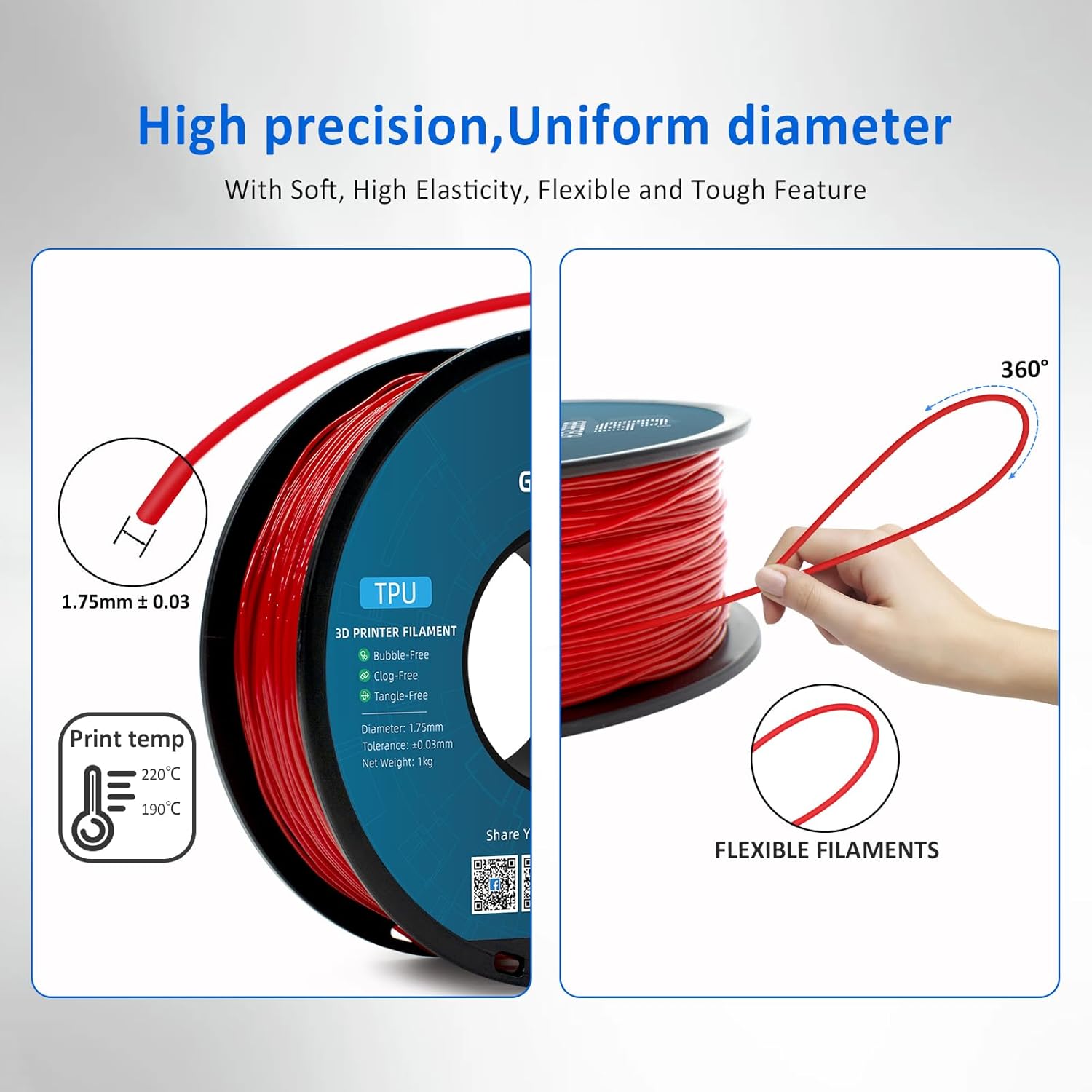 Geeetech - TPU Red (1.75mm - 1kg)