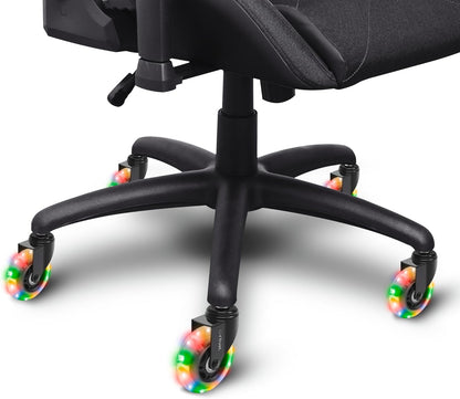 GXTrust Gel LED Chair Wheels 11mm Set of 5, Universal Fit for Gaming Office Computer Chair, Castor Wheels Replacement, Smooth and Silent, Quiet Rolling, Floor-Friendly, RGB Changing Lights