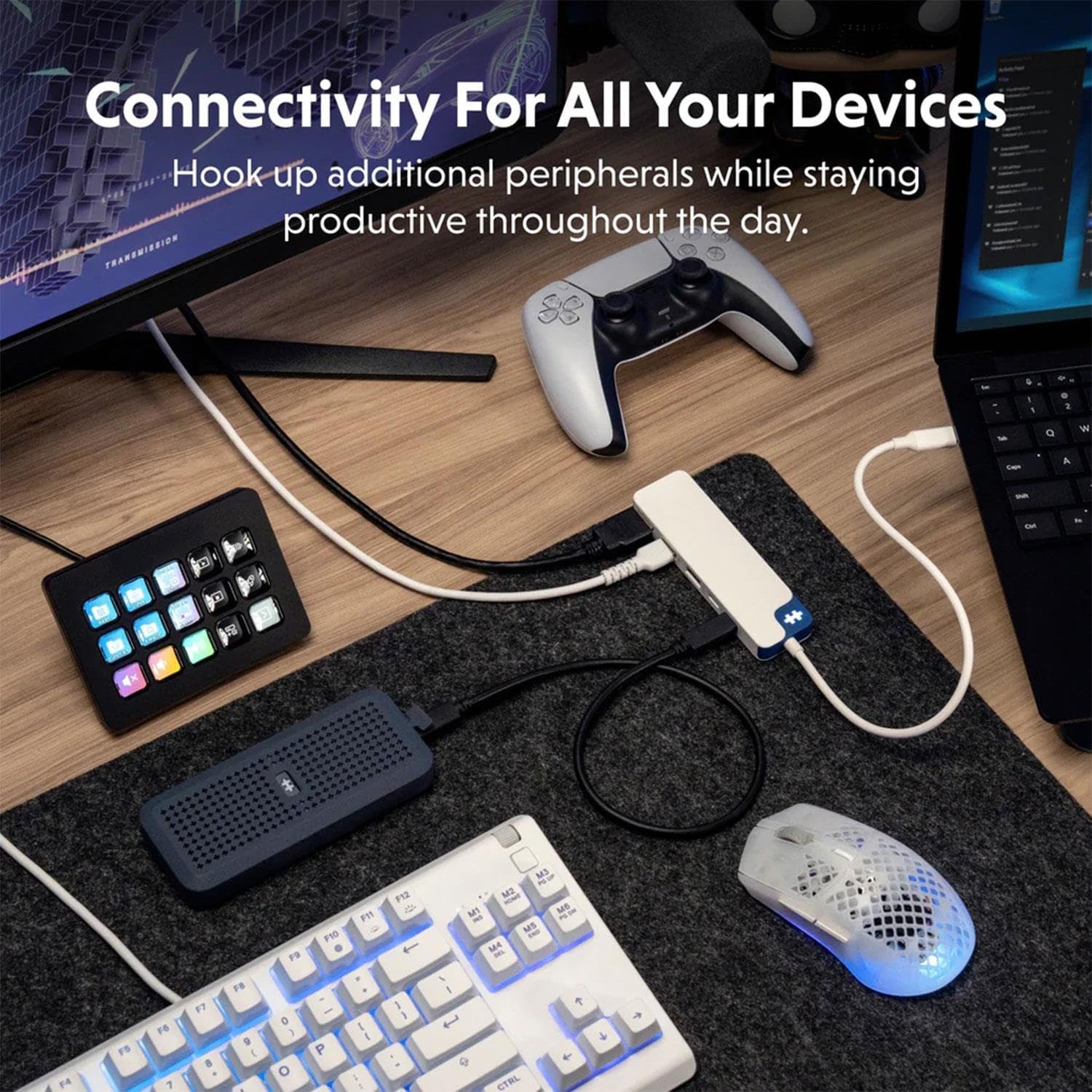 HyperDrive Flex 5-Port USB C Hub Multiport Adapter for Crisp Visuals, Fast Transfers, Charging — HDMI 4K30Hz, 100W Power Delivery, 5Gbps, 2X USB-A — Windows, Chrome, Mac (Blue