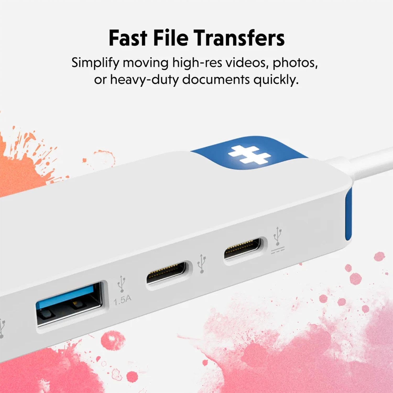 HyperDrive Flex 5-Port USB C Hub Multiport Adapter for Crisp Visuals, Fast Transfers, Charging — HDMI 4K30Hz, 100W Power Delivery, 5Gbps, 2X USB-A — Windows, Chrome, Mac (Blue