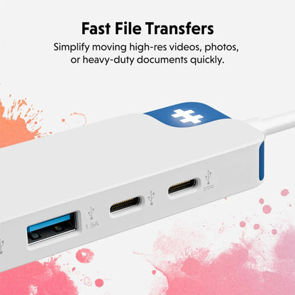HyperDrive Flex 5-Port USB C Hub Multiport Adapter for Crisp Visuals, Fast Transfers, Charging — HDMI 4K30Hz, 100W Power Delivery, 5Gbps, 2X USB-A — Windows, Chrome, Mac (Blue