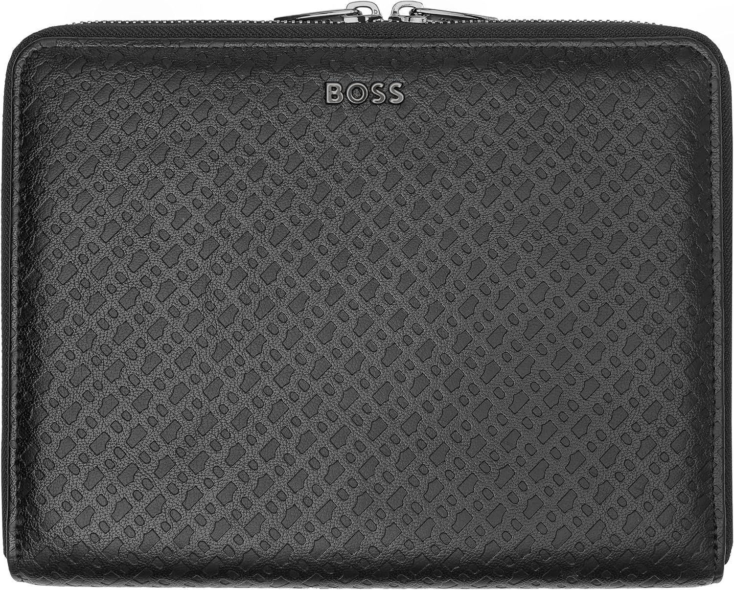 Hugo Boss A5 Conference Folder Monogram Zipped Black