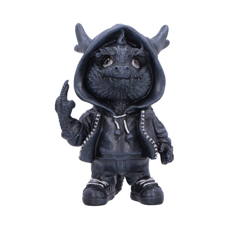 Playing with Fire Dragon Figurine 16.2cm – Gothic Hoodie Dragon Ornament, Humorous Fantasy Collectible