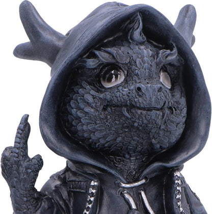 Playing with Fire Dragon Figurine 16.2cm – Gothic Hoodie Dragon Ornament, Humorous Fantasy Collectible