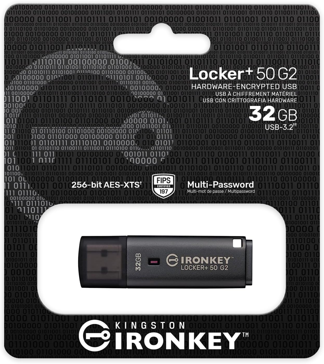 Kingston Technology IronKey 32GB Locker Plus 50 G2, FIPS 197, AES-256 (32GB IRONKEY LOCKER PLUS 50 G2
