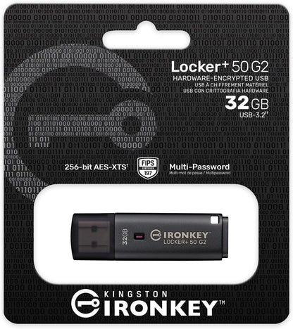 Kingston Technology IronKey 32GB Locker Plus 50 G2, FIPS 197, AES-256 (32GB IRONKEY LOCKER PLUS 50 G2