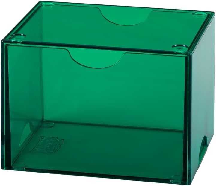Dragon Shield Strongbox Deck Box Clear Green, Holds 100+ Double Sleeved Cards, Acrylic TCG Storage Case, Vacuum Seal Closure, Stackable, Display Lid, 83.5 x 106 x 75.5 mm